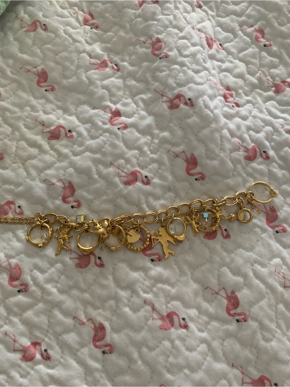 Sterling Silver Multicolor Gemstone Link , And a gold tone charm bracelet - Picture 4 of 7